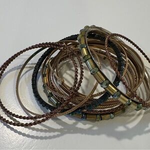 Soft Surroundings Elegant Brushed gold and Bronze colored Bangle Set